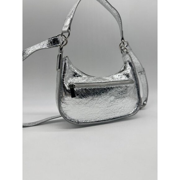 Macy's On 34th Dyanne textured small shoulder crossbody bag - Metallic silvermet - Picture 10 of 12